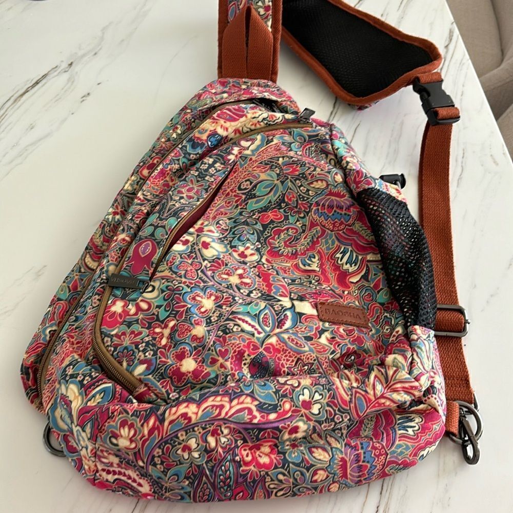 Boho Multicolor Floral Crossbody Sling Bag